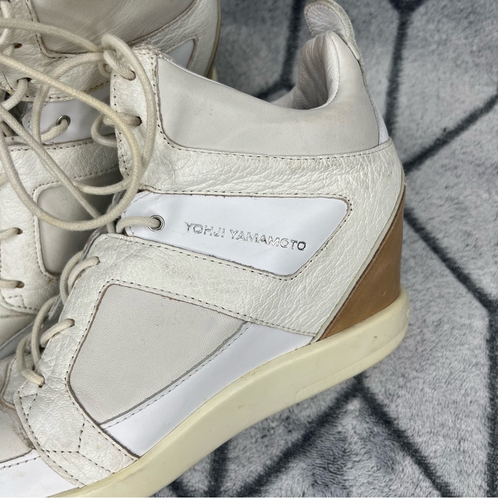 Y-3 by Yohji Yumamoto Sukita II Adidas Leather High Top Wedge Sneakers - Picture 7 of 9
